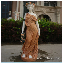 Multi Color Life Size Estatua de la muchacha de mármol